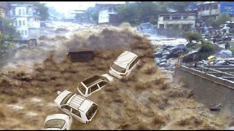 Nature Hits Italy!! Devastating Flash Flood In Cernobbio...