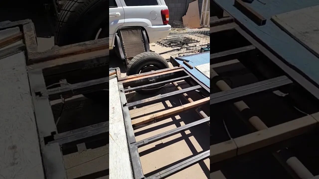 fixing the trailer during the big move!