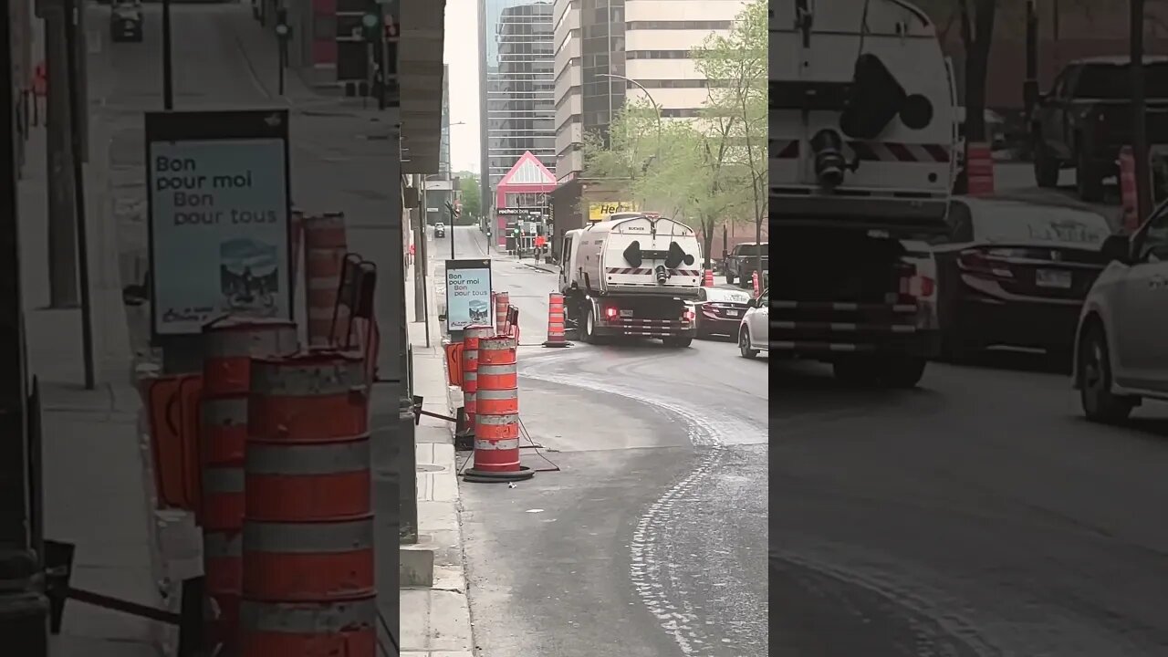 Street sweeper cleaner early morning