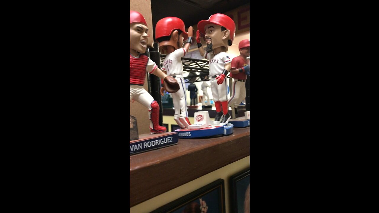 Texas Rangers Bobbleheads on Display