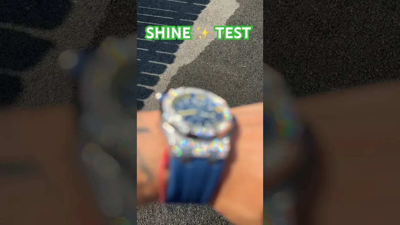 CUSTOM MOISSANITE WATCH SHINE TEST! Icezeus! #shorts #cubaknowknowsjewelry