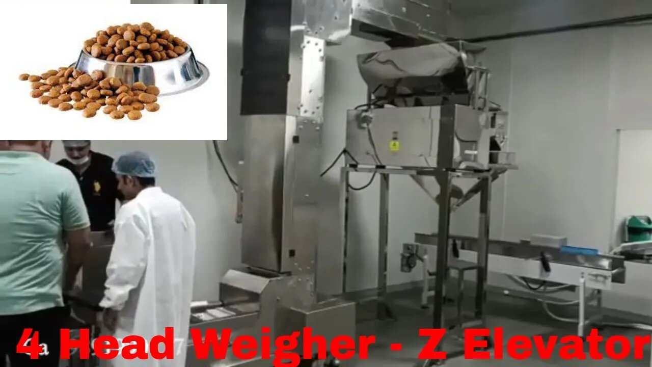 1Kg 3Kg Pet Food Premade Zipper Pouch Filling Machine - 4 Head Weigher Z Conveyor Packaging Machine