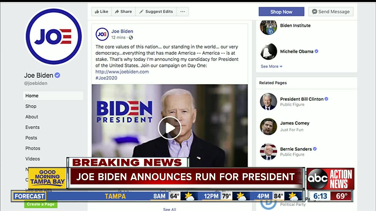 Joe Biden announces run for president