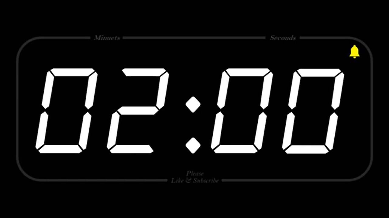 2 MINUTE TIMER WITH ALARM Full HD COUNTDOW