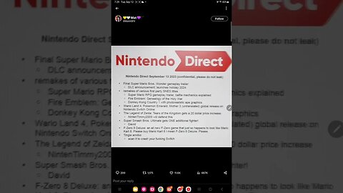 Nintendo direct leak to start today