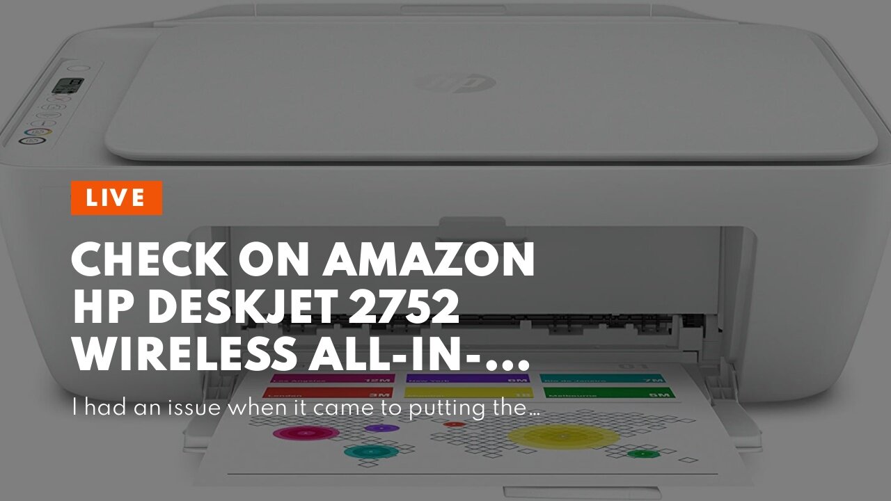 Check On Amazon HP DeskJet 2752 Wireless All-in-One Color Inkjet Printer, Scan and Copy with Mo...