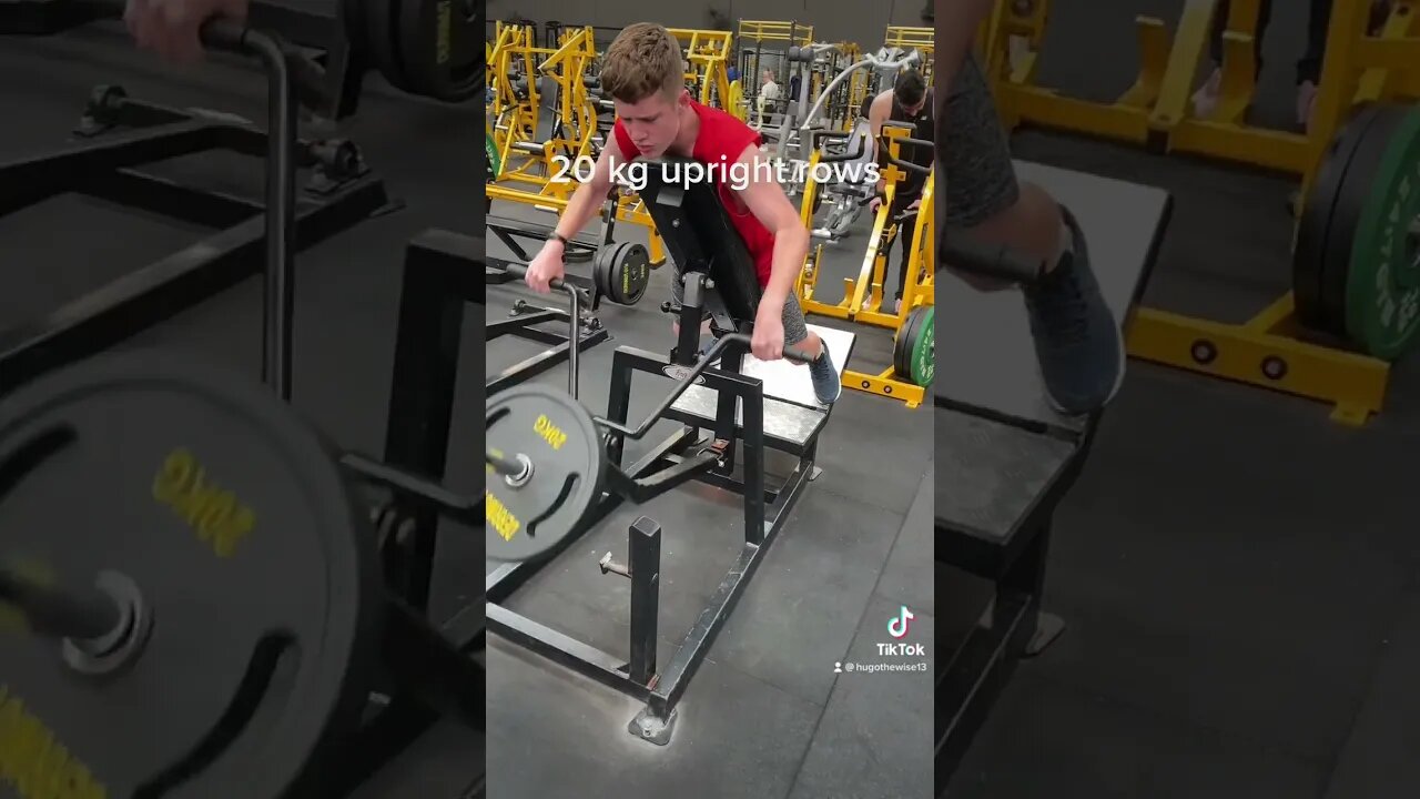 20 kg upright rows I am big muscle man