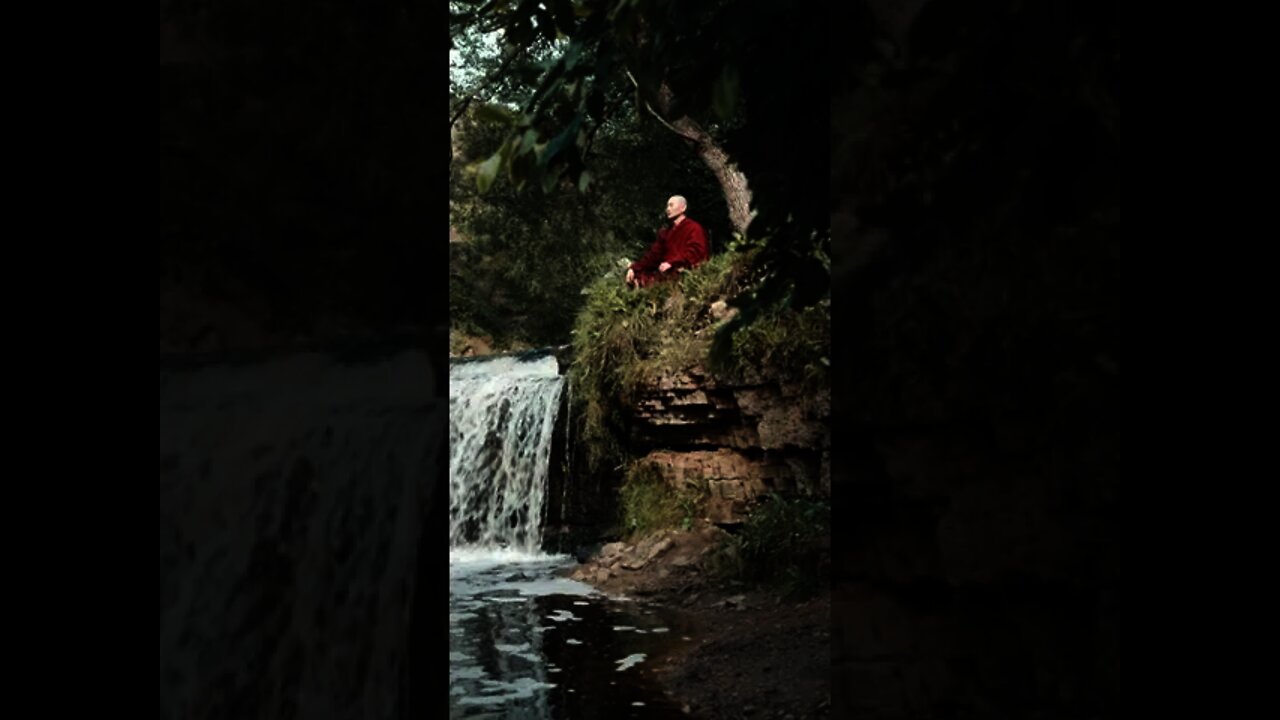 A Monk Meditates By The Riverside In Lotus Position #Shorts