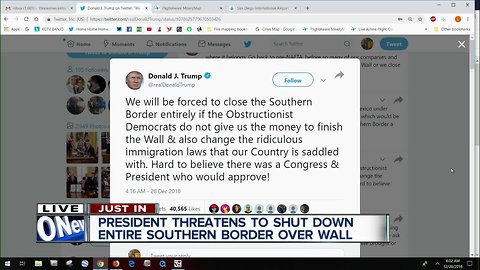 President threatens to shut down border