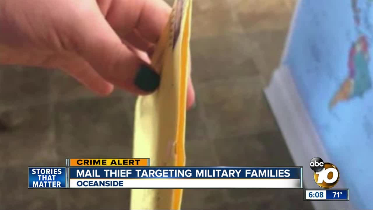 Mail thief targeting Oceanside military families