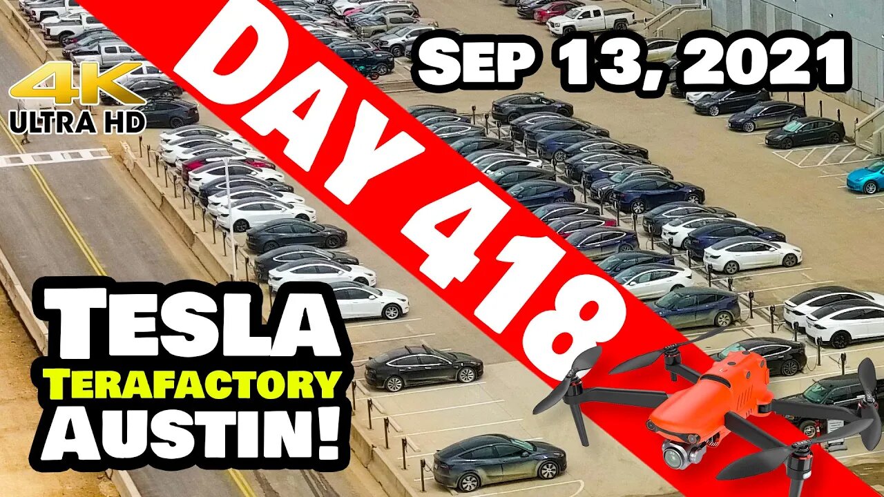 Tesla Gigafactory Austin 4K Day 418 - 9/13/21 - Tesla Terafactory TX -GIGA TEXAS EMPLOYEES DAY ONE!