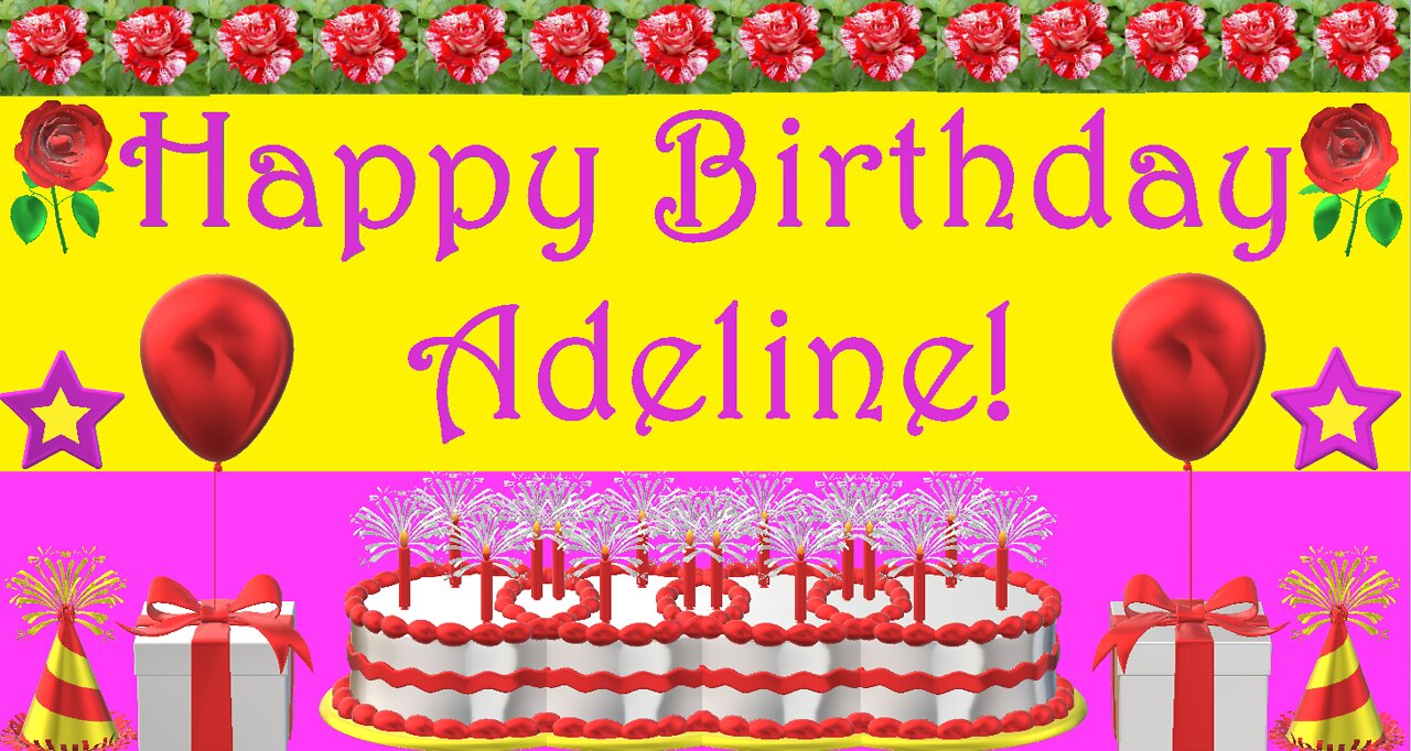 Happy Birthday 3D - Happy Birthday Adeline - Happy Birthday To You - Happy Birthday Song