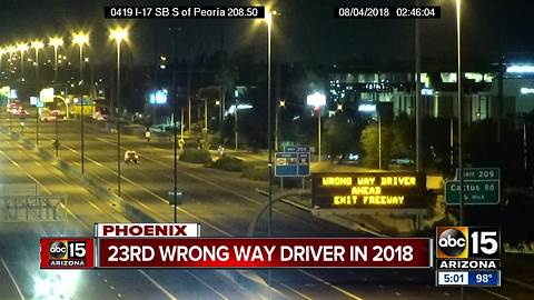 Wrong-way driver crashes on I-17 near Dunlap