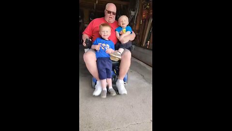 Grandsons having fun with grandpa