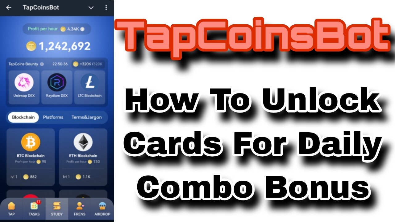 TapCoinsBot | Daily Combo Cards Unlocked | Date 12 July 2024