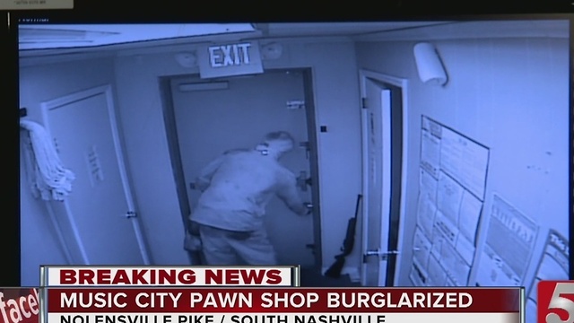 Smash-&-Grab Pawn Shop Burglar Seen On Surveillance