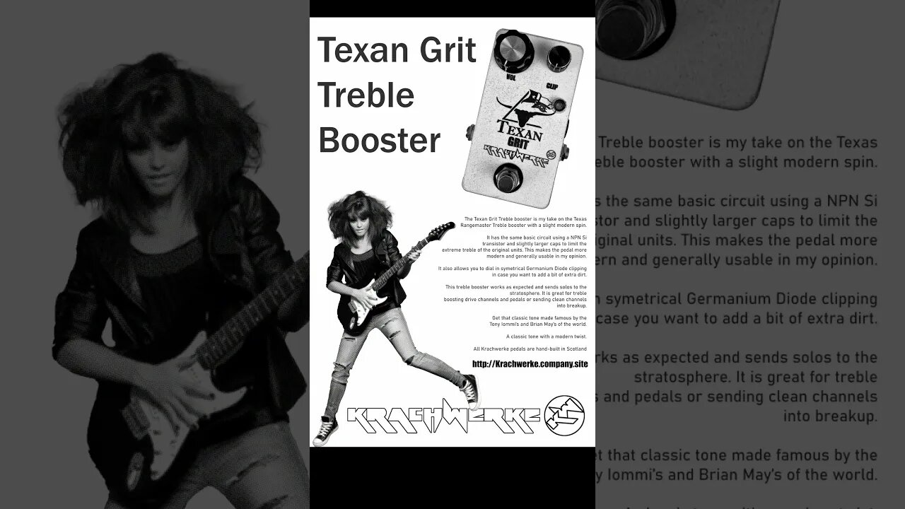 Texan Grit Treble Booster Pedal by Krachwerke