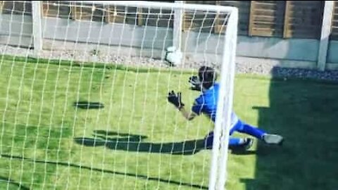 Boy finds creative way to keep playing football