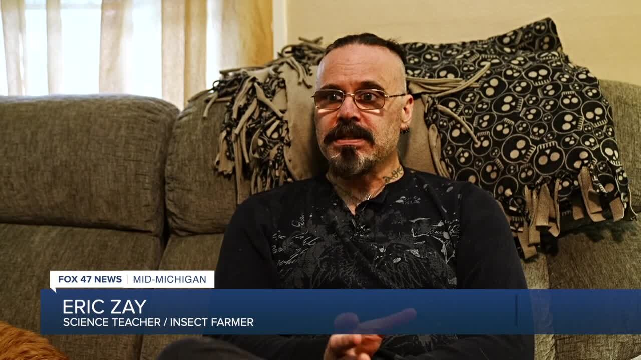 The science teacher at Success Virtual Learning Center in Lansing is an insect farmer. He started his insect farm about three years ago breeding beetles.