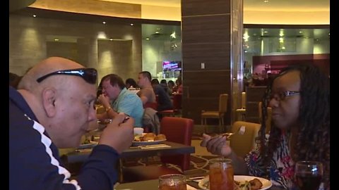 Veterans bond over free buffet at M Resort