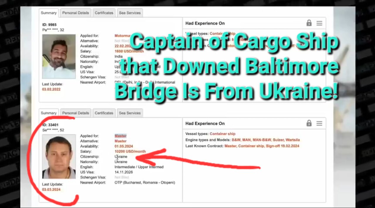 Captain of the Cargo Ship Dali that Ruined Baltimore's Bridge Is From Ukraine