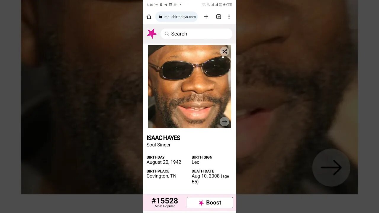 HAPPY BIRTHDAY ISAAC HAYES Soul Singer