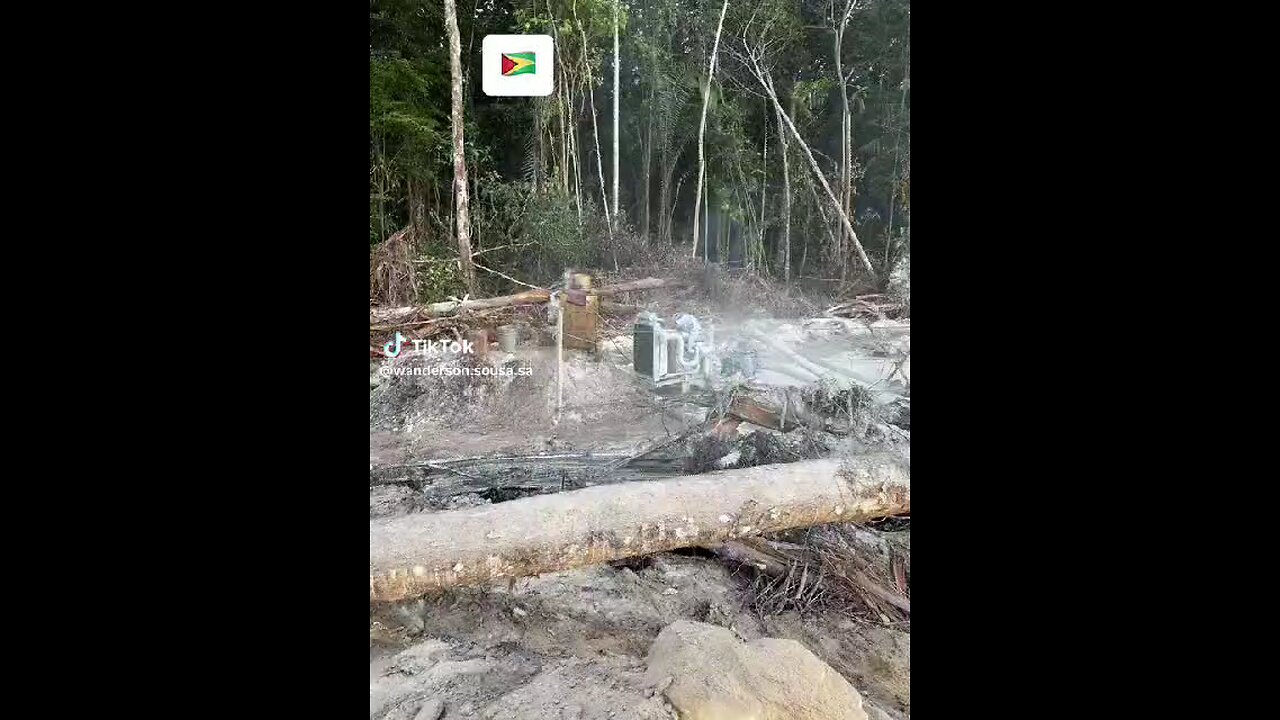 gold mining in British Guiana Hitachi hydraulic excavator