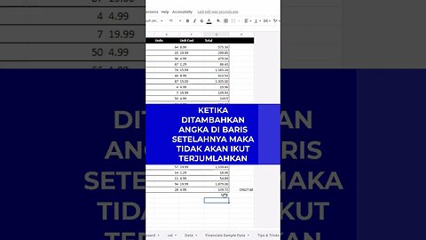 Dynamic Sum - Google Sheets Tips & Tricks 17 #belajaronline #googlesheets #penjumlahan