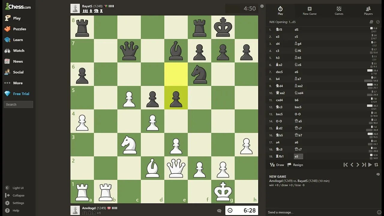 Daily Chess play - 1256 - A Queen blunder but otherwise a good day