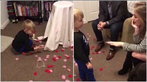 Little boy insists he should be the one marrying his mom