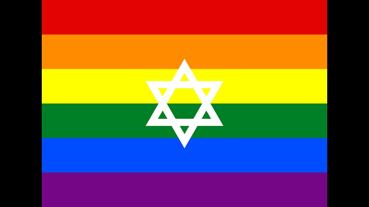 Tolgono la bandiera israeliana e la sostituiscono con quella dell'orgoglio sodomita ebraico LGBTQ 🏳️‍🌈le bandiere per i diritti dei sodomiti LGBTQ non sono bandiere statali e possono essere deturpate e bruciate senza commettere un reato