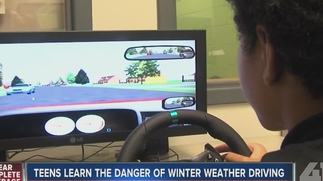 Teens learn the danger of winter weather driving