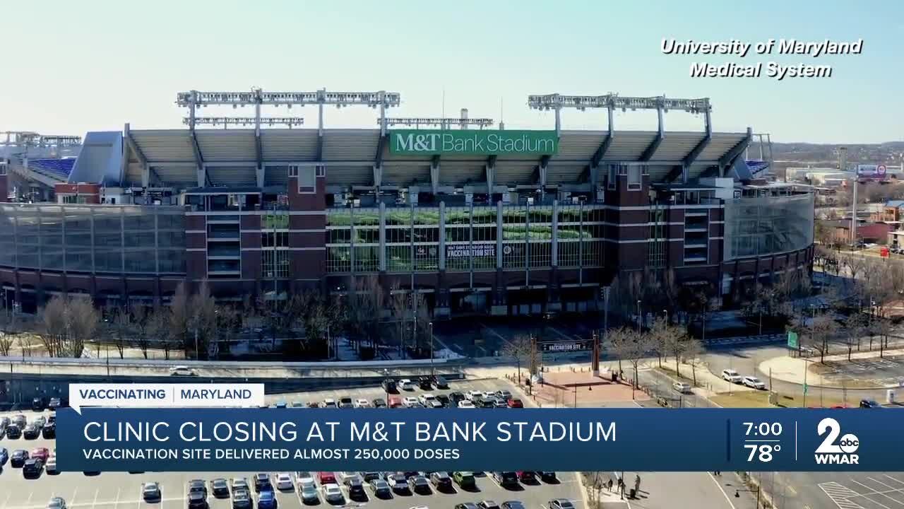 M&T Bank Stadium closing mass vaccination clinic