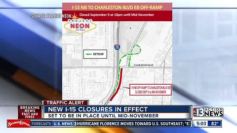 Charleston I-15 Offramp closure in effect