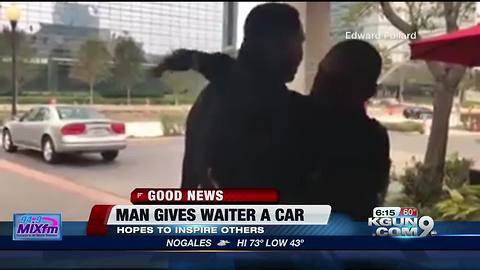Man gives favorite waiter a car