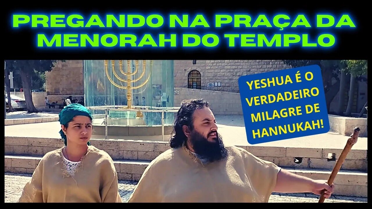 PREACHING IN MENORAH SQUARE. Yeshua is the miracle of Hannukah!
