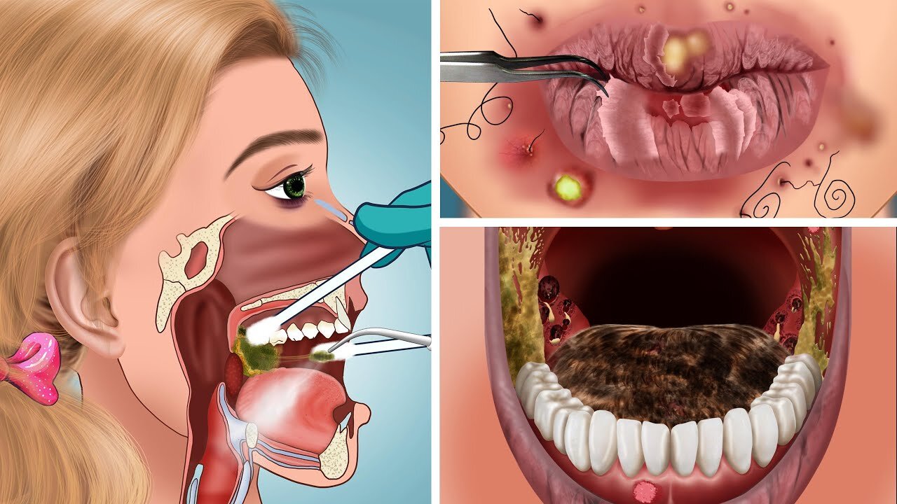 ASMR treatment for allergic lips caused by eating poisonous mushrooms