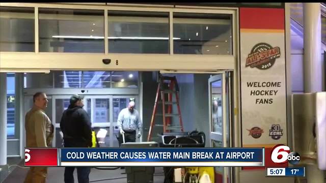 Water main breaks in terminal at Indianapolis International Airport