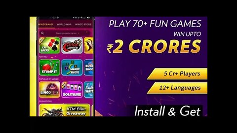 Winzo play caram/. and win dale cas on winzo app