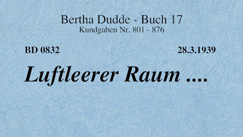 BD 0832 - LUFTLEERER RAUM ....