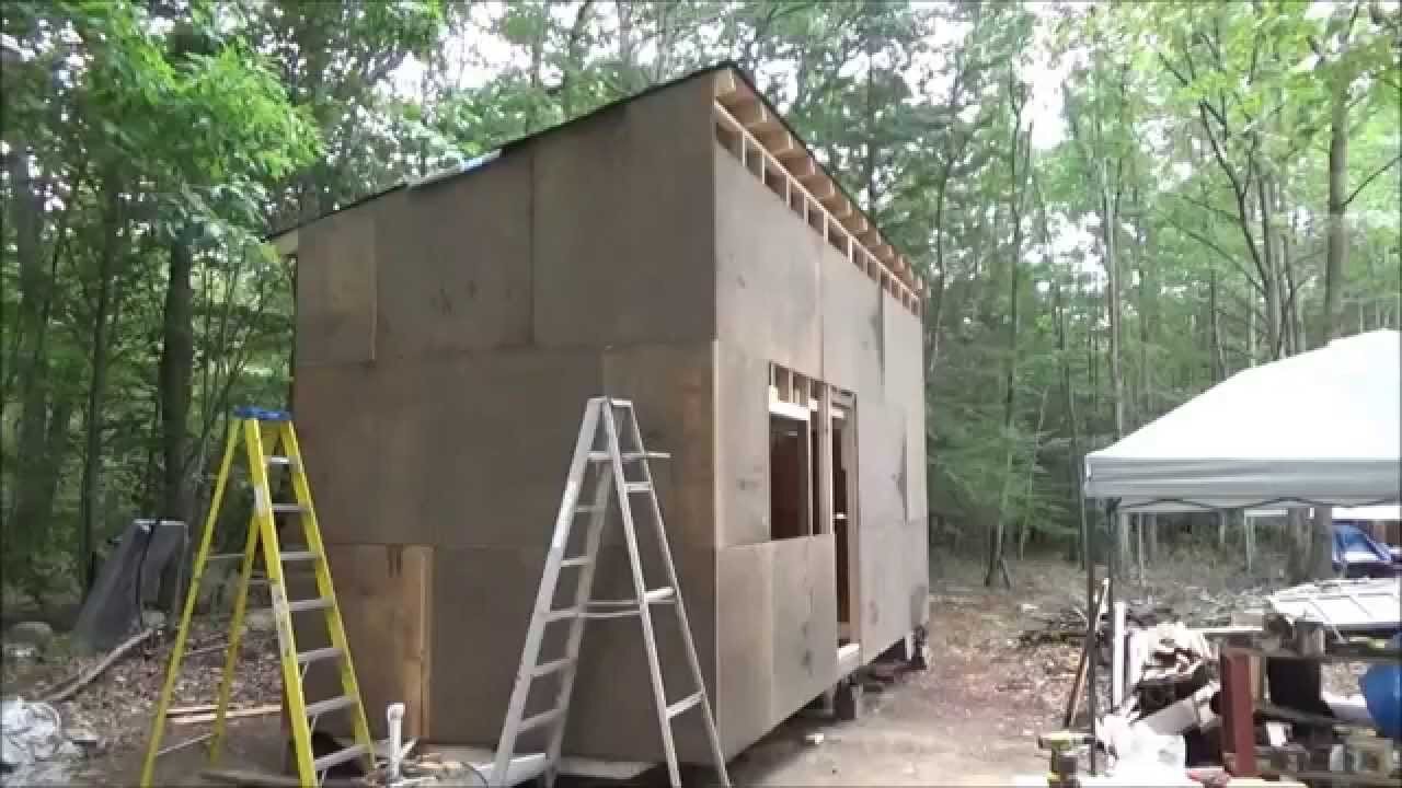 Putting Sheathing On My Tiny Home And Its Raining