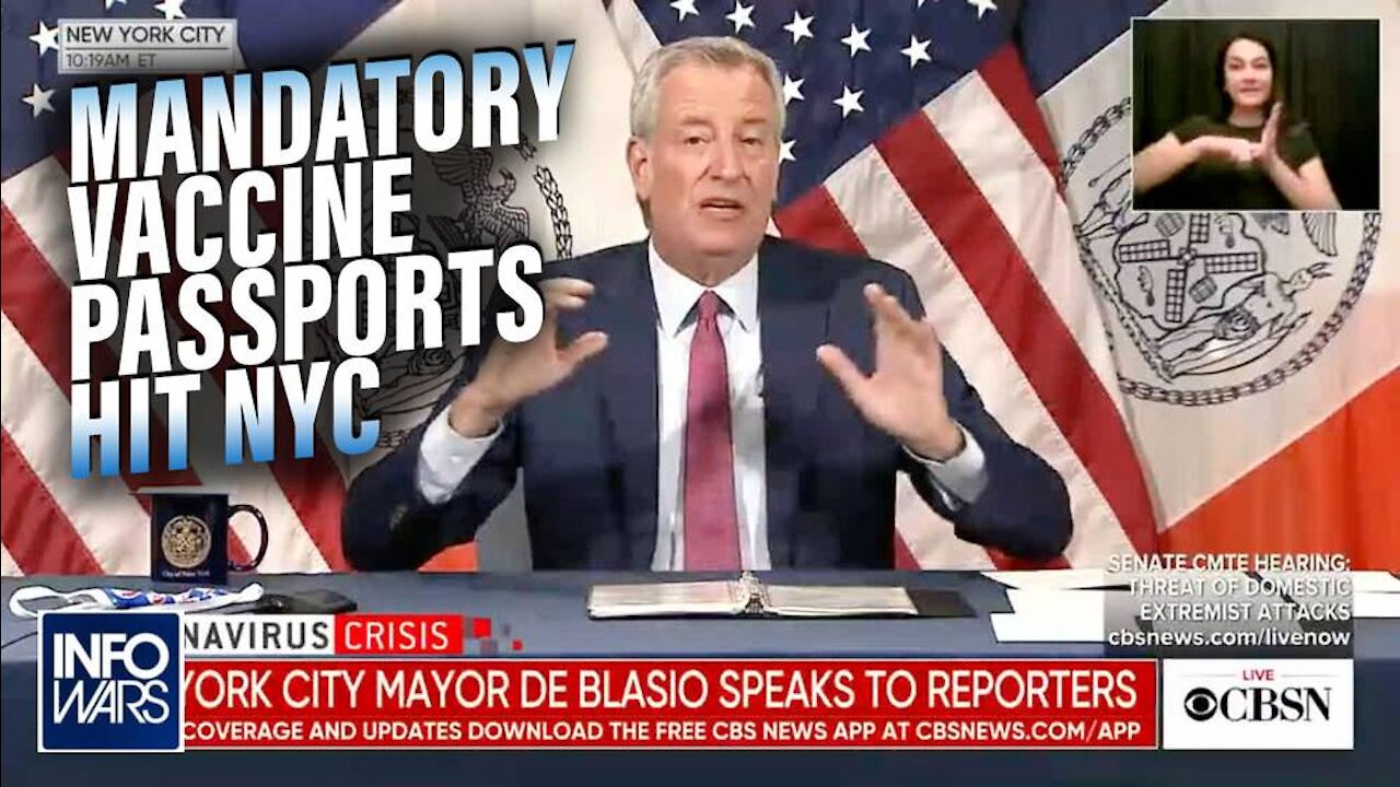 Mandatory Vaccine Passports Hit NYC as DeBlasio calls it 'Keys to the City'