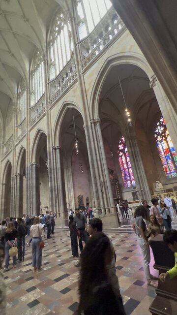 Inside the cathedral at Prague Castle