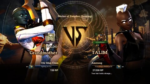 Grandmother (Old Man Cram) VS Talim (Amesang) (SoulCalibur™ VI: Online)