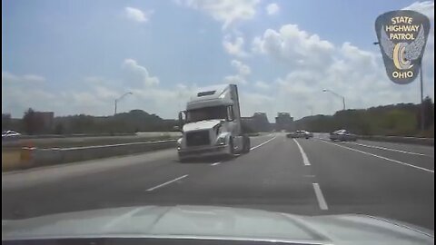 OSHP chase Semi who fails to stop for police