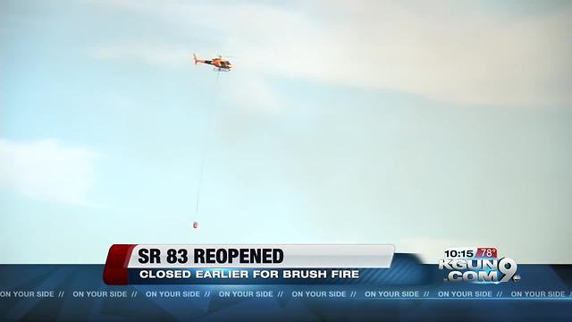SR 83 is fully reopened after being closed for several hours Wednesday due to a brush fire