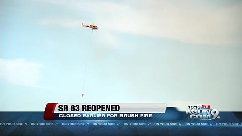 SR 83 is fully reopened after being closed for several hours Wednesday due to a brush fire