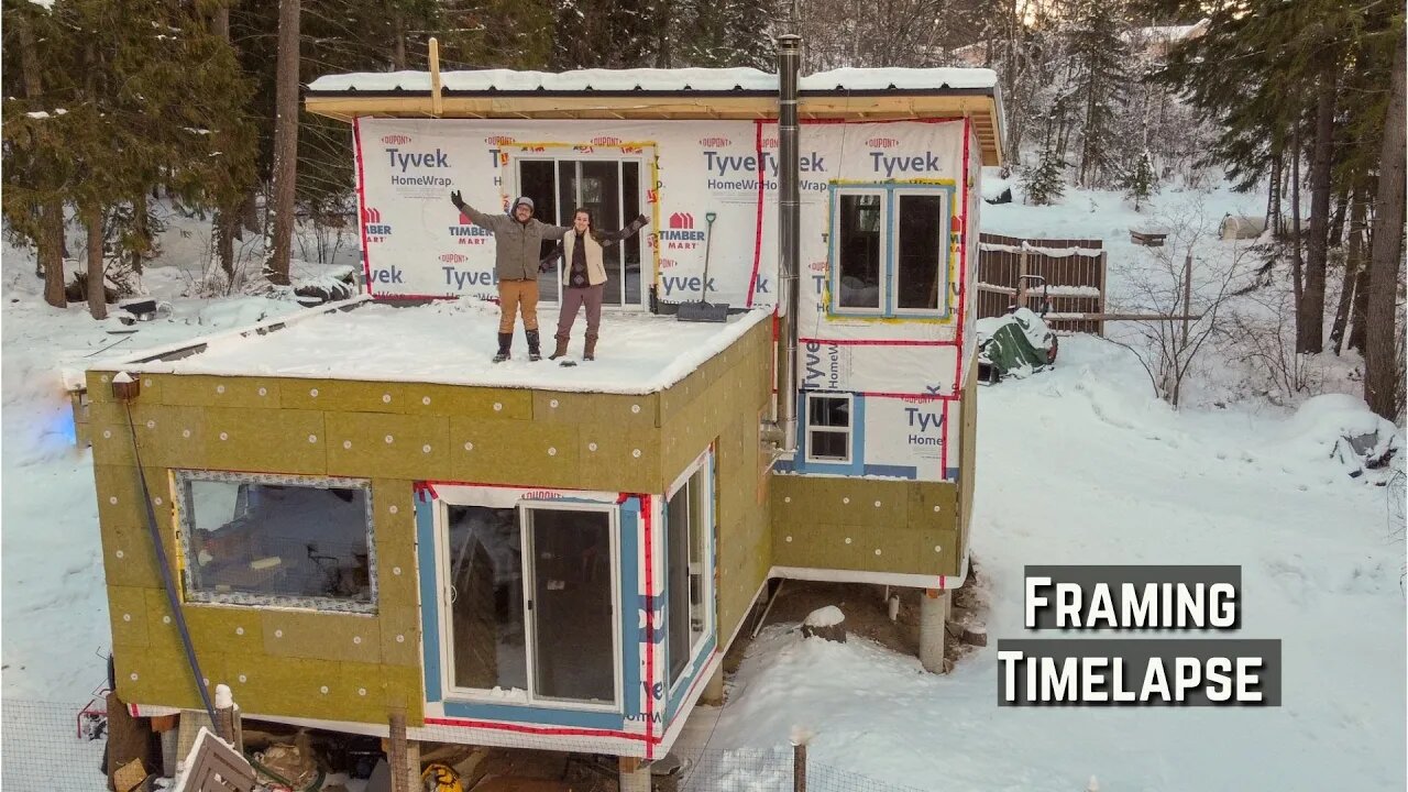 Couple Builds House Off Grid - Framing TIMELAPSE