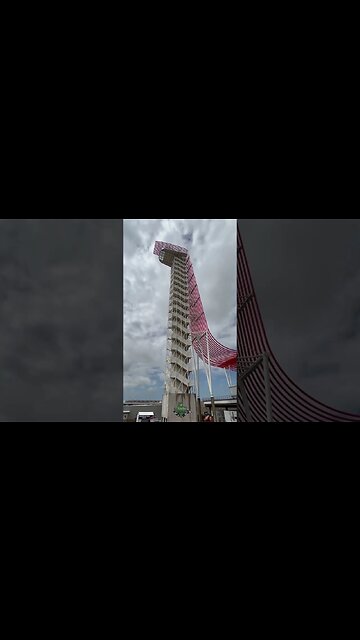 (WAIT FOR IT) Watermelon Chunk Near-Miss With Ross Chastain Drop at COTA Tower