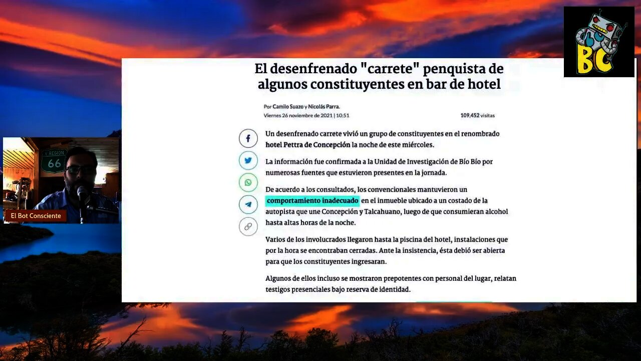 El desenfrenado "carrete" penquista de algunos constituyentes en bar de hotel